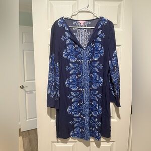 Lilly Pulitzer Blue and White Patterned Dress